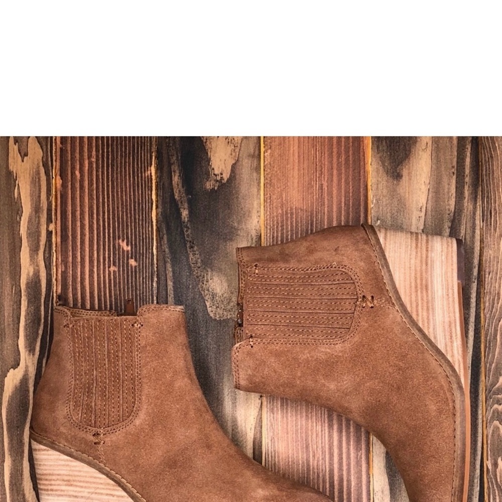 Frye Tan Suede Ankle Booties